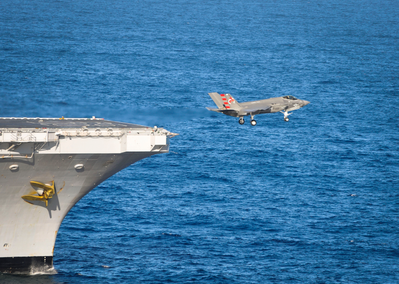 Illustration for article titled Week One Of The F-35C's Initial Ship Trials In Stunning Imagery